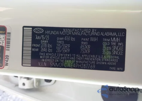 2023 Hyundai Tucson Sel from USA, damaged, VIN 5NMJFCAE4PH287769